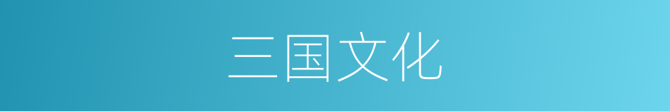 三国文化的意思