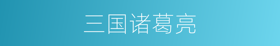 三国诸葛亮的同义词