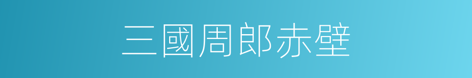 三國周郎赤壁的同義詞