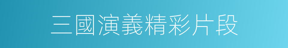 三國演義精彩片段的同義詞
