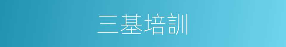 三基培訓的同義詞