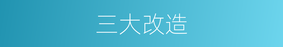 三大改造的意思
