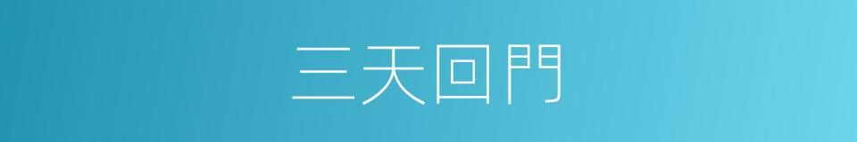 三天回門的同義詞