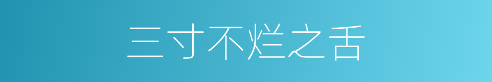 三寸不烂之舌的意思