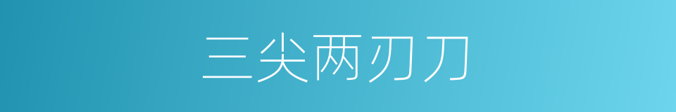 三尖两刃刀的意思