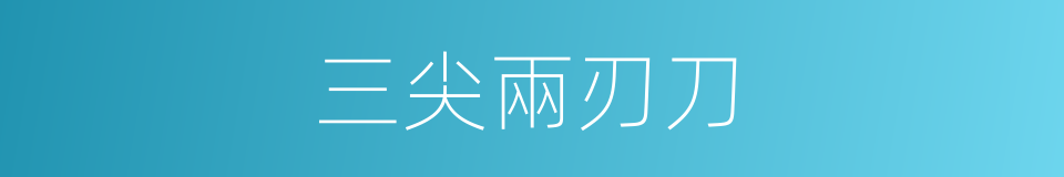三尖兩刃刀的意思