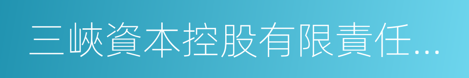 三峽資本控股有限責任公司的同義詞