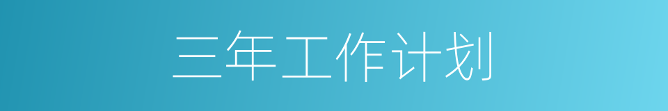 三年工作计划的同义词