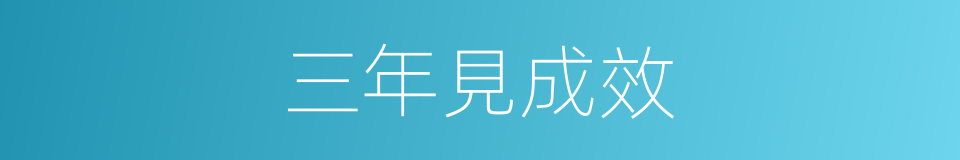 三年見成效的同義詞