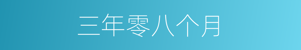 三年零八个月的同义词