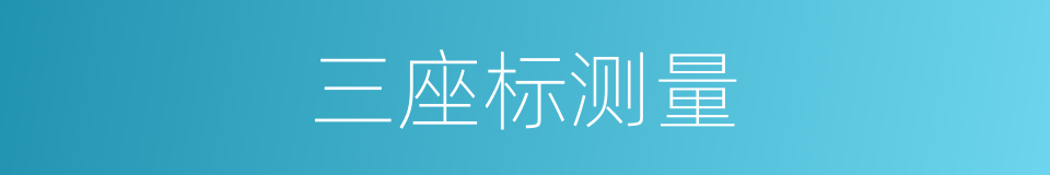 三座标测量的同义词