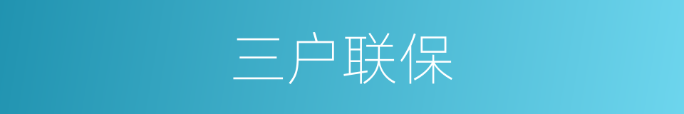 三户联保的同义词