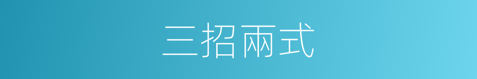 三招兩式的意思