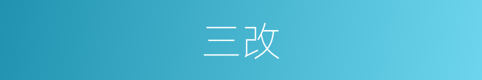 三改的同义词