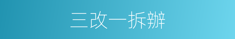 三改一拆辦的同義詞