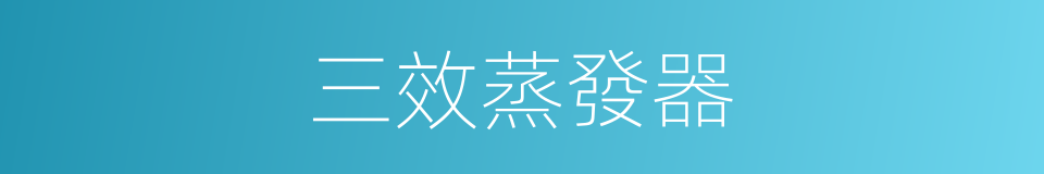 三效蒸發器的同義詞