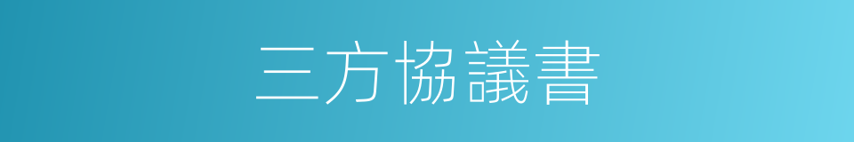 三方協議書的同義詞