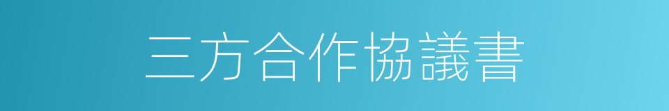 三方合作協議書的同義詞