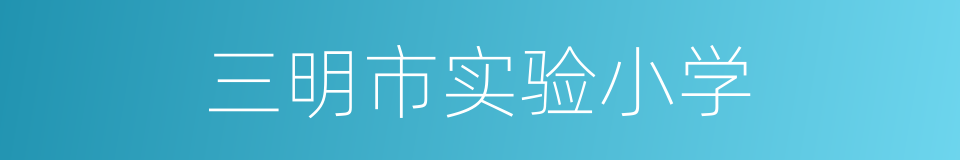三明市实验小学的同义词