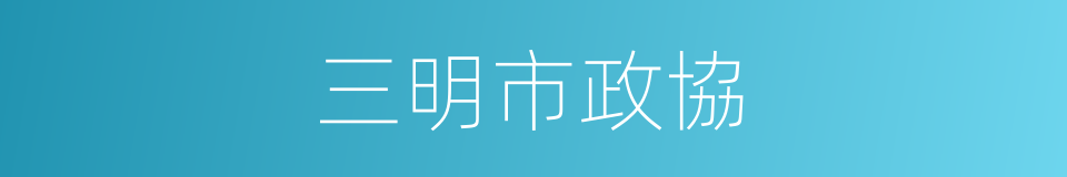 三明市政協的同義詞
