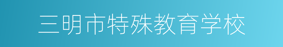 三明市特殊教育学校的同义词