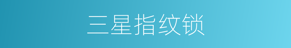 三星指纹锁的同义词