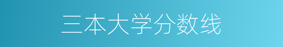 三本大学分数线的同义词