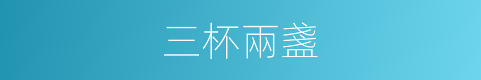 三杯兩盞的意思
