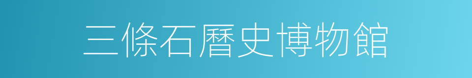 三條石曆史博物館的同義詞