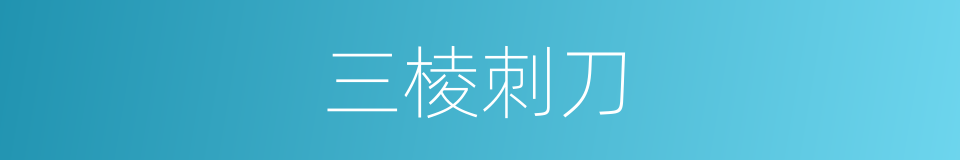 三棱刺刀的同义词