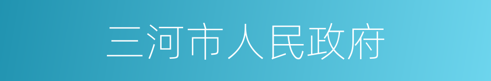 三河市人民政府的同义词