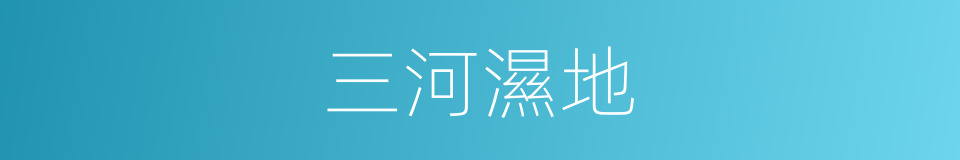 三河濕地的同義詞