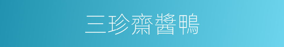三珍齋醬鴨的同義詞