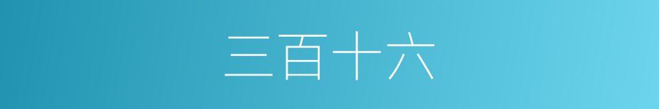 三百十六的同义词