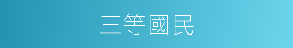 三等國民的同義詞