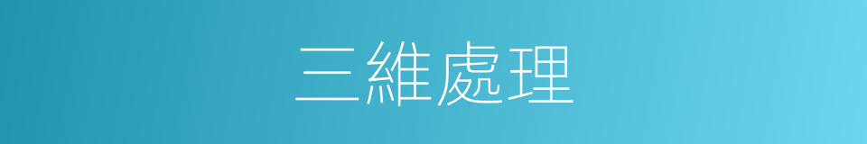 三維處理的同義詞