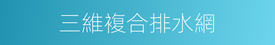 三維複合排水網的同義詞