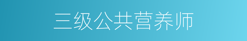 三级公共营养师的同义词