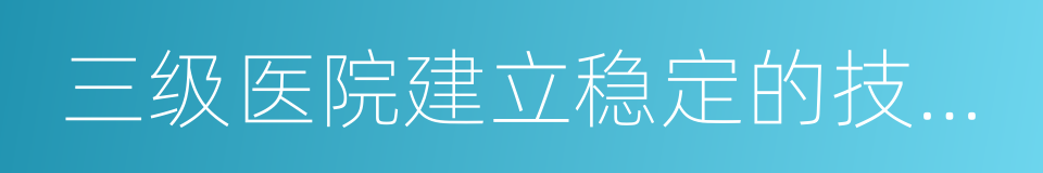三级医院建立稳定的技术帮扶的同义词