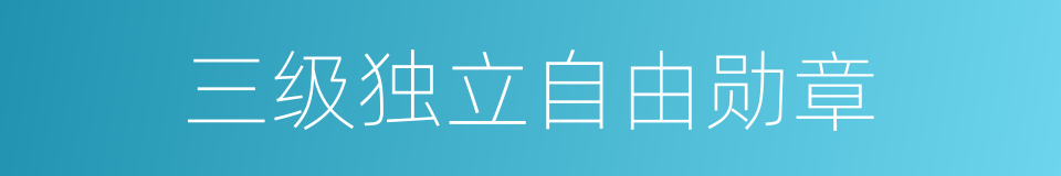 三级独立自由勋章的同义词