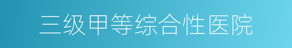 三级甲等综合性医院的同义词