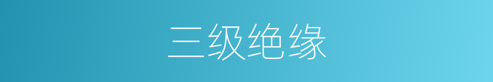 三级绝缘的意思