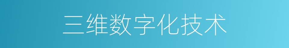 三维数字化技术的同义词