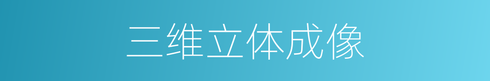 三维立体成像的同义词