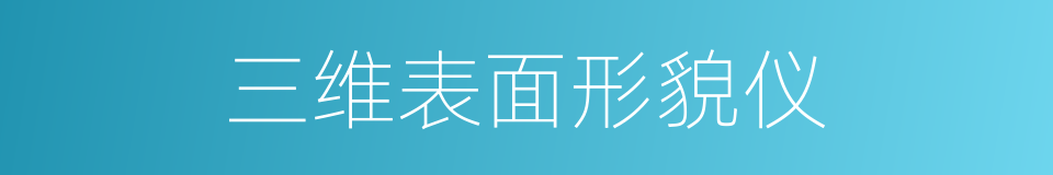 三维表面形貌仪的同义词