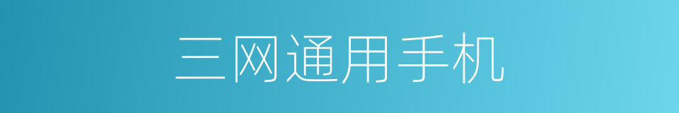 三网通用手机的同义词