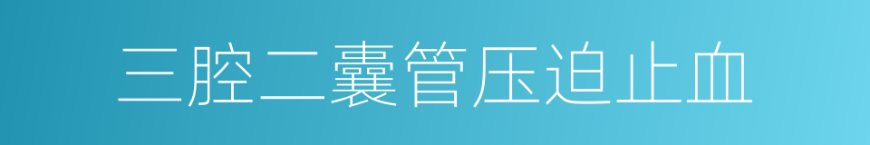 三腔二囊管压迫止血的同义词