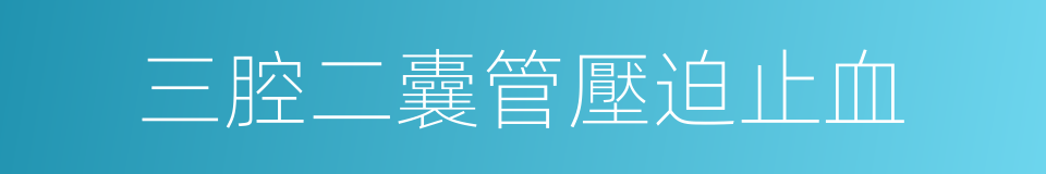 三腔二囊管壓迫止血的同義詞