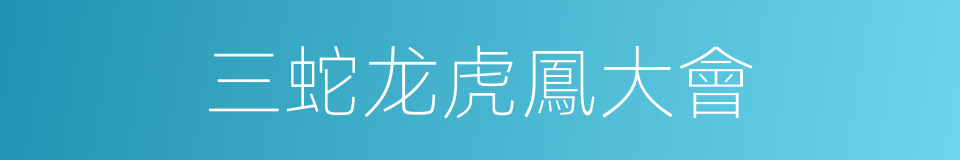 三蛇龙虎鳳大會的同義詞