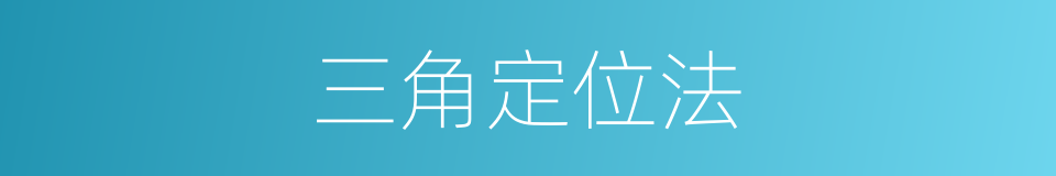 三角定位法的同义词